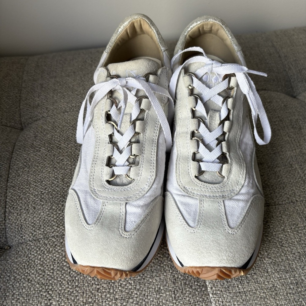 Diadora Heritage 975 Women's Fashion Sneakers Silver/White/Cream Sz7 Eur 38 - Picture 3 of 11